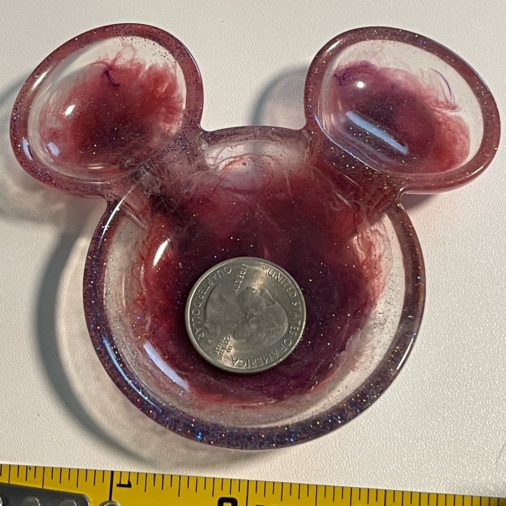 Resin Mouse Head Shaped Trinket Tray, handcrafted Set of 2 - Picture 6 of 7
